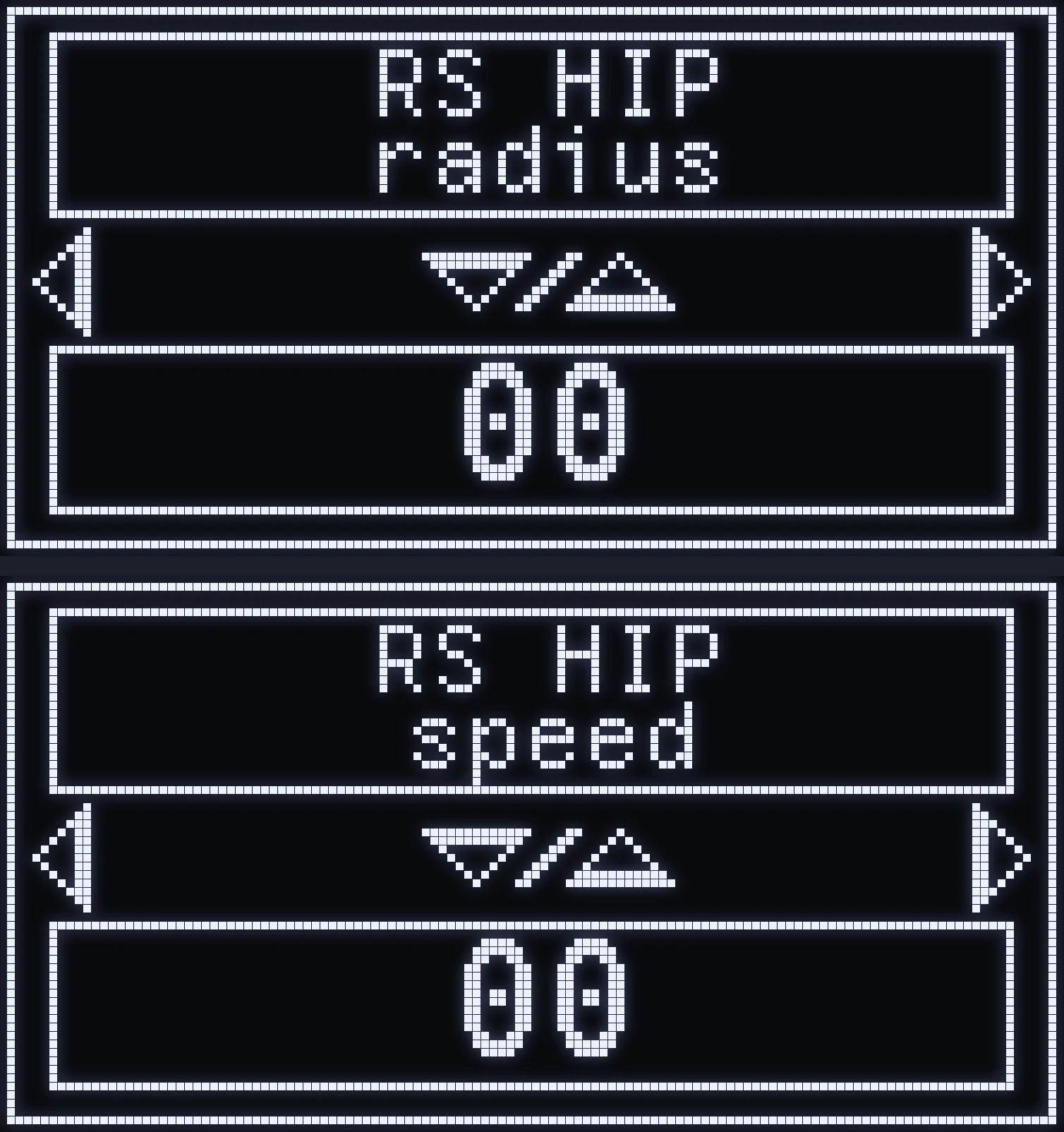 RS HIP screen of the JAGUAR script on the Cronus Zen