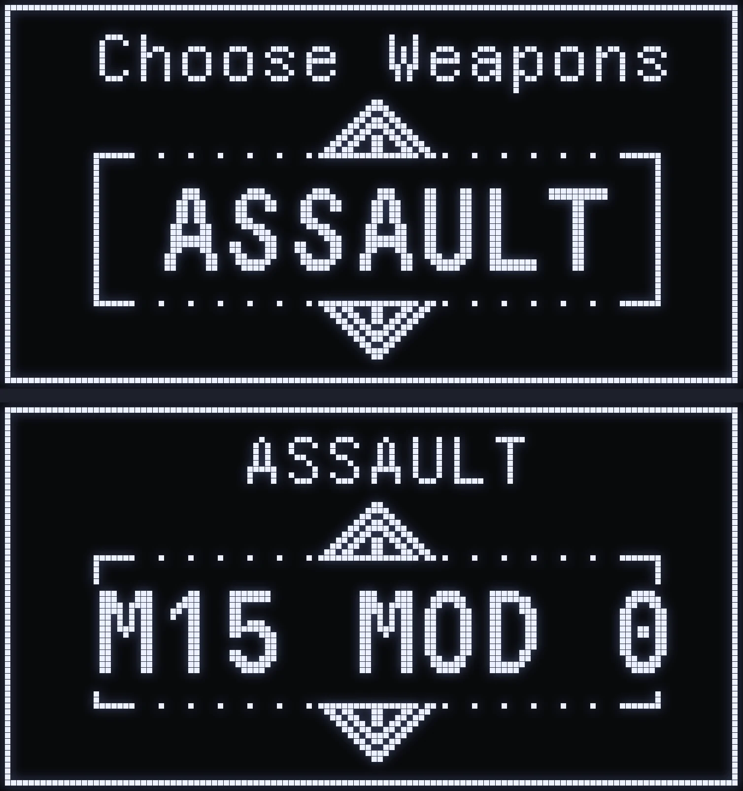 Weapon selection screens of the JAGUAR script on the Cronus Zen