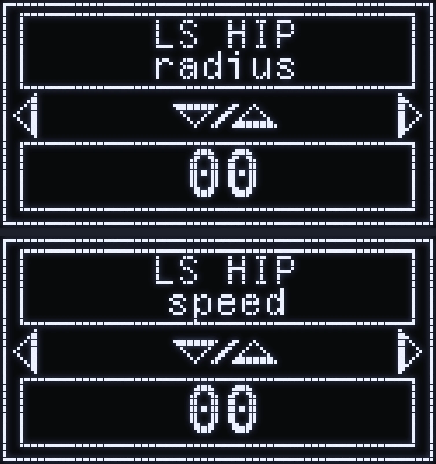 LS HIP screen of the JELLY script on the Cronus Zen