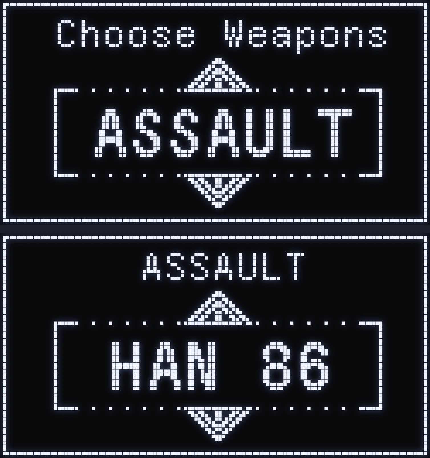 Weapon selection screens of the JELLY script on the Cronus Zen
