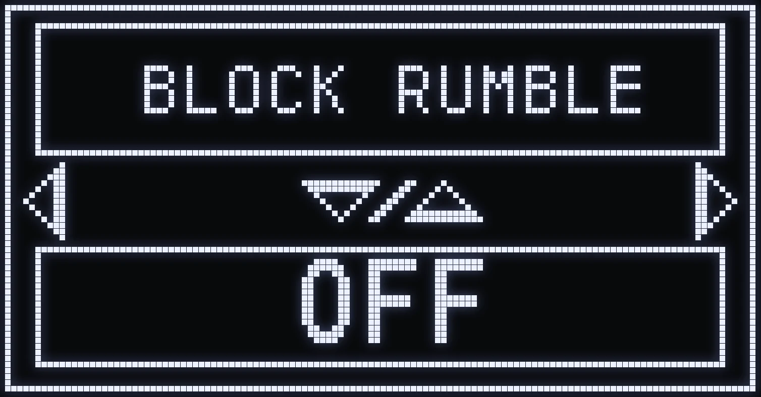 JELLY script BLOCK RUMBLE screen on the Cronus Zen